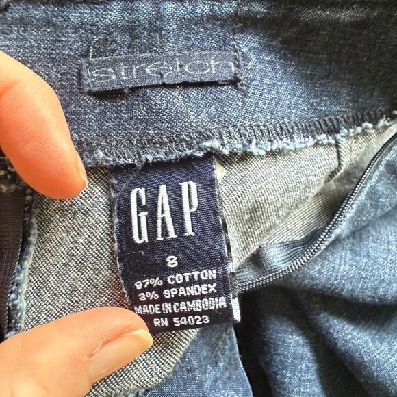 GAP Stretch Denim Skirt Blue Classic Straight Pencil Size 8 Y2K - Picture 4 of 6